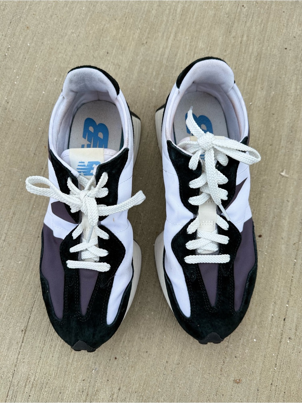 New Balance White Black Purple Retro Runner